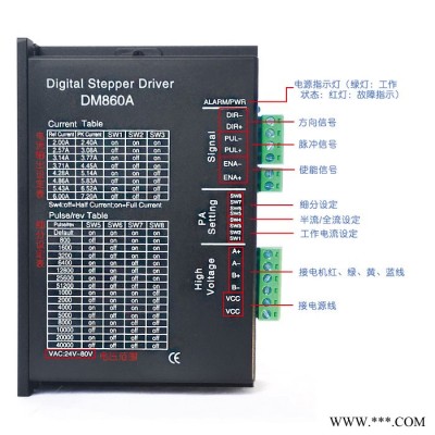 JINSANSHI金三士DM860A两相步进电机驱动器套装采用32位DSP技术低噪音低温升更加稳定图4