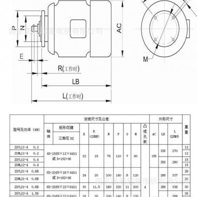 锥形电机  三相异步电动机 ZDY 112-8  0.2KW  南京起重电机图2