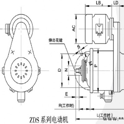 南京起重电机 锥形转子制动电机  ZDS 0.4/4.5KW  子母电机图1