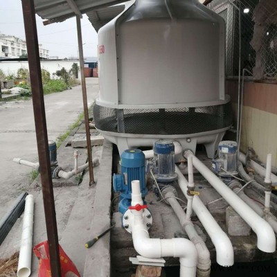 扬州仪征化工厂配套60T-200T圆形逆流冷却水塔 高强度玻璃钢板 PVC填料 轴流式风车组 可选配变频电机 上海冷水塔图4