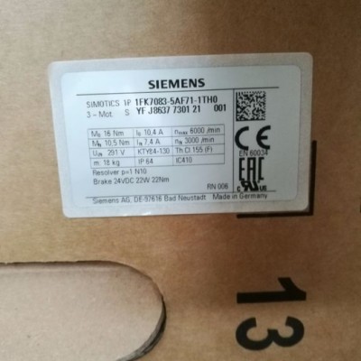 现货供应原装进口SIEMENS西门子伺服电机1FK7083-5AF71-1TH0图6