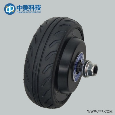 中菱科技5寸含轮胎单轴/双轴机器人轮毂伺服电机驱动器 24V AGV小车1024线编码器内置编码器无刷无齿专用轮毂电机图4