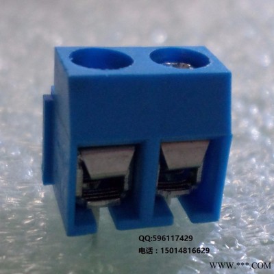 欧式PCB接线端子 接线柱DG/KF/FS126-5.0 2P弹片端子 蓝色电线连接器