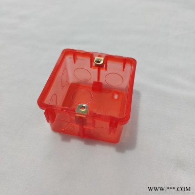 **拼装冲孔红色透明款家装接线盒 86型墙壁开关插座专用PVC原料注塑暗盒 红色透明接线盒图5