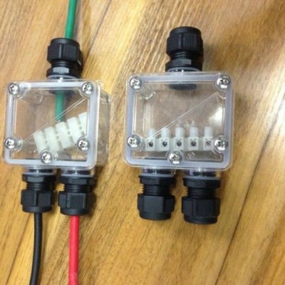 户外路灯灯具防水接线盒 LED防水接线盒 防水接头三通接线盒 户外接线5位锁螺丝 透明M20三通连接盒图2