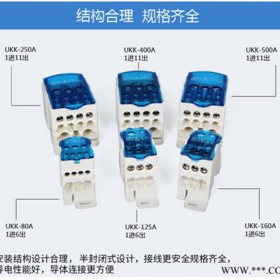 UKK80A/125A/160A/250A/400A/500A单极端子分线盒 接线盒 导轨式接线盒图7
