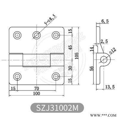 索科斯SZJ31001M 不锈钢工业合页制冷设备集装箱侧门铰链配电箱机电机柜活页烤箱烘箱合页 不锈钢合页图3