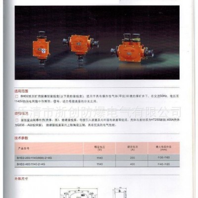BHD2-400/10-2G矿用防爆接线盒直通 400A  200A 100生产图2