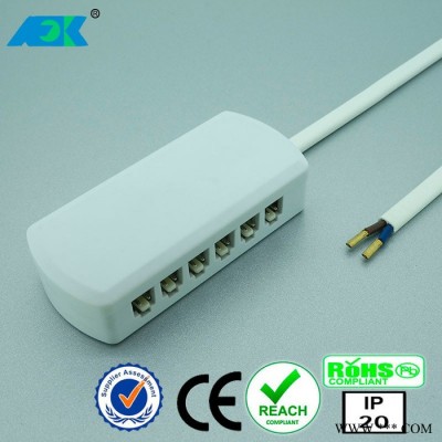 FOK锋杰L803系列 LED接线盒一分几分线器4孔6孔12孔分线盒电源分线器出口欧洲标准