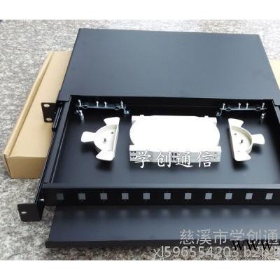 12口抽拉式光纤终端盒 机架式12芯光纤配线架 1U光纤接线盒图5
