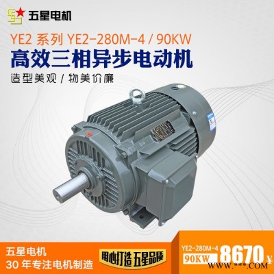 YE2系列高效三相异步电动机YE2-280M-4 90KW 刹车电机 可定做 机械设备用电动机图3