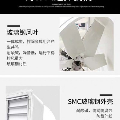 大功率玻璃钢防腐风机纯铜电机防腐负压风机玻璃钢直连式风机工业除尘风机养殖排风机温室大棚降温风机水帘配套风机图6