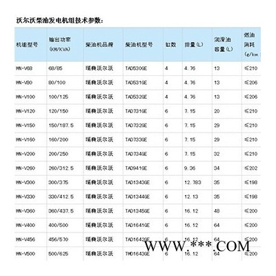 伟能 沃尔沃系列 柴油发电机组  柴油发电机 沃尔沃发电机组图5