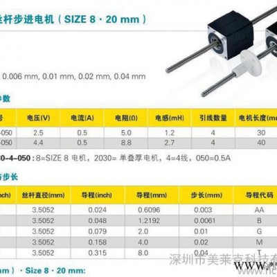 日本进口混合式直线步进电机山社电机20mm系列可订制图3