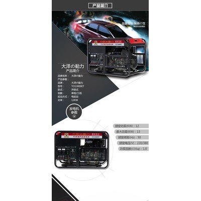 10kw汽油发电机  永磁10kw发电机组 大泽动力品牌汽油发电机组图1