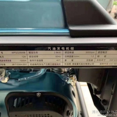 潍柴2.8KW汽油发电机组 潍柴（WPGQ3500B）汽油发电机图3