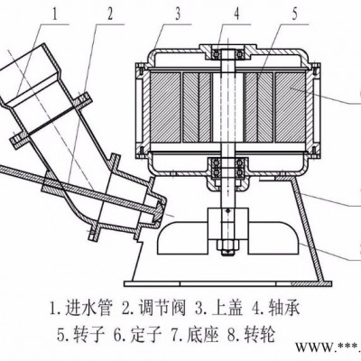 厂价直销 3KW斜击式水轮发电机组 家用小型水力发电机图3