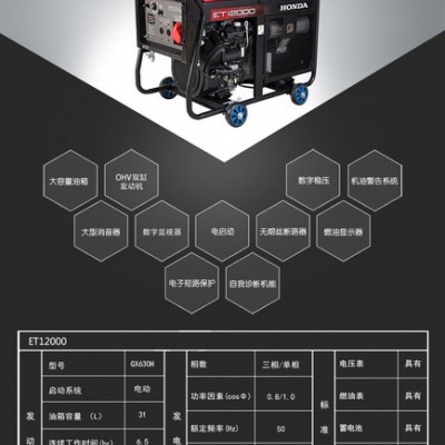 **/** **大功率汽油发电机 8千瓦三相发电机 ET12000