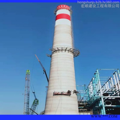水泥烟囱爬梯护网刷油漆、砼烟囱色环翻新图3