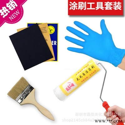 晶佳美木刷子滚桶手套建材配套工具内外墙涂料乳胶漆油漆毛刷批发