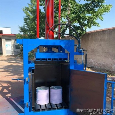 启航废品压块机 油漆桶压扁机 废油漆桶压扁机厂家图4