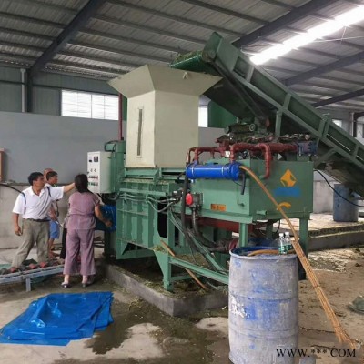 新疆羊毛压缩液压打包机  小型油漆桶大油桶压扁机  半自动秸秆液压打块机图3
