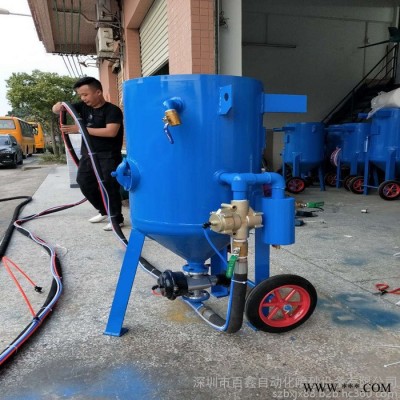 百鑫移动开放式喷砂机 铁架除锈除油漆喷砂机 工地除锈喷砂机图2