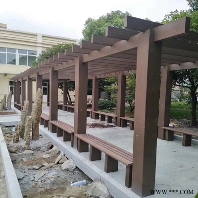 绿艺新型装饰材料  防腐免油漆塑木廊架凉亭材料图3