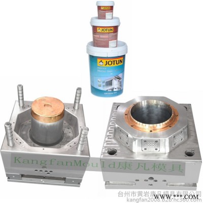 注塑模具 膜内贴标塑料包装桶模具 油桶 防水油漆桶 涂料桶模具图2