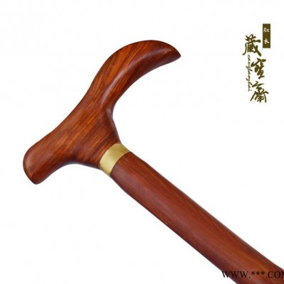 实木手杖 龙头拐 红檀 无油漆 拐杖 老人 助行器 本色无油漆图3