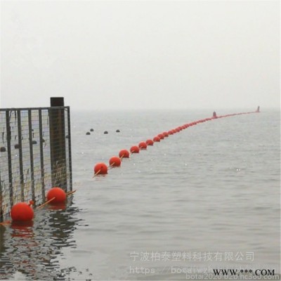 钢链连接吊环浮球 海港禁航水域串联拦截警示钢链浮球图1