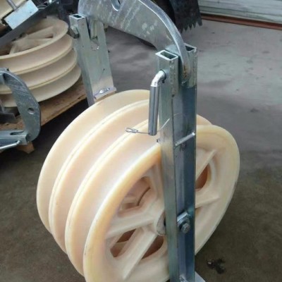 【吉达】电缆放线滑轮组工具轨道轮管口滑轮吊环三联井口起重滑车尼龙滚轮地面放线滑车 地缆放线滑轮  放线滑子图6