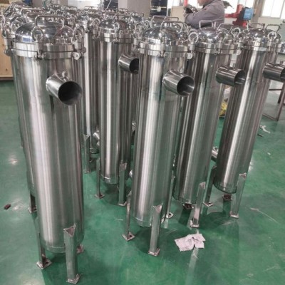 艾特环保吊环式304不锈钢袋式过滤器 农村净水黄泥水净水拦截单多袋 过滤器
