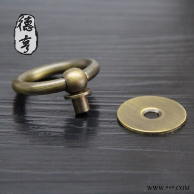 实木家具仿古纯铜拉手 橱柜柜门抽屉黄铜吊环拉手图3