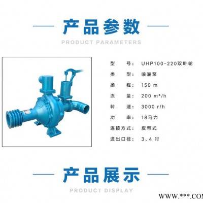 [神农水泵厂家直营]UHP100-220型双叶轮 喷灌泵 离心泵 农用水泵