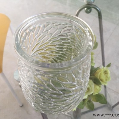 直销花纹烛台 透明水培玻璃花瓶 储物罐 可配吊环图3
