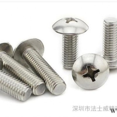 SUS304 不锈钢大扁头机牙螺丝 / 伞头螺丝 /大扁机图1