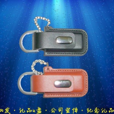 皮套u盘 皮质 皮具 真皮 漆皮u盘 男人u盘 大吊环旋转图3