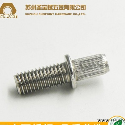 不锈钢 304HC 非标定制 滚花螺丝 手拧螺丝 直纹 台阶 连接螺钉不锈钢螺丝不锈钢滚花螺丝图2