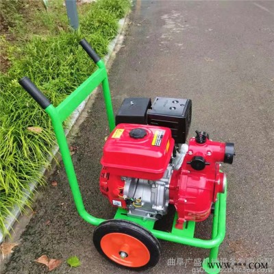 广盛   手拉启动便携式汽油自吸泵  双叶轮消防水泵 防汛柴油抽水泵图1