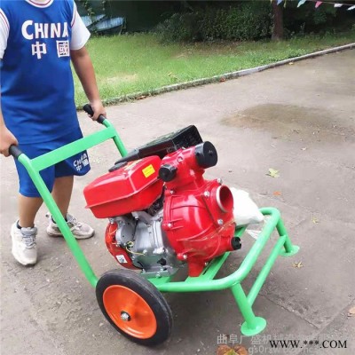 广盛   手拉启动便携式汽油自吸泵  双叶轮消防水泵 防汛柴油抽水泵图8