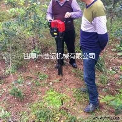 山东曲阜浩运机械叶轮果林移栽挖取幼苗动力强劲性能稳定可靠汽油手提铲式挖树机