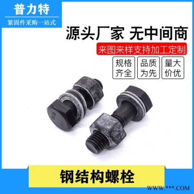 普力特 钢结构螺栓厂家供应 10.9S级钢结构专用螺栓 钢结构连接副大六角螺栓高强度链接螺丝