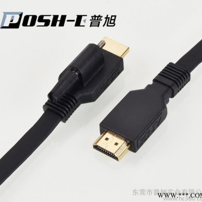 定制HDMI CABLE扁状细线 HDMI19P公头带螺丝安防连接线图3