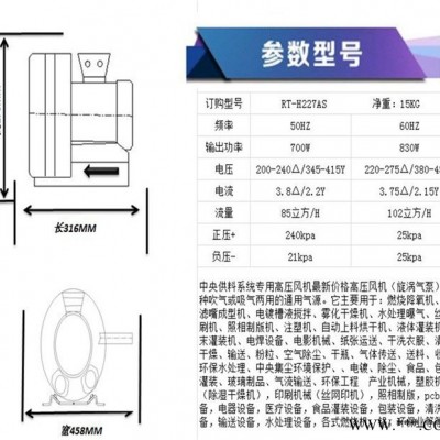 1.3KW双段式高压风机 双叶轮高压风机 贝雷克贝雷克工厂直销1300W图3