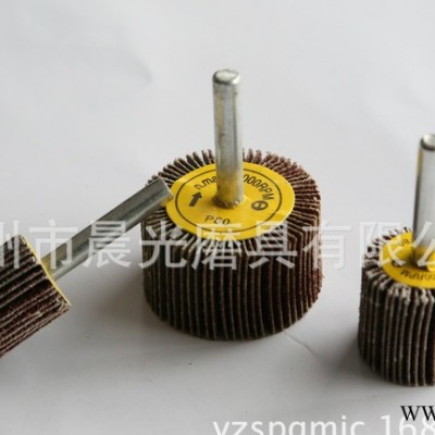 抛光汽车不锈钢带柄抛光页轮全树脂砂布轴式叶轮磨具Φ20×20×6图3