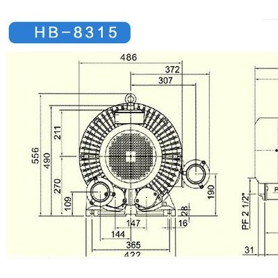 台湾晟风污水曝气设备处理用11kw台湾进口线圈叶轮双段高压鼓风机旋涡气泵图3
