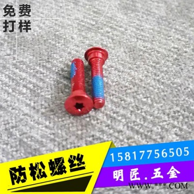 厂家非标定制 铝材防松螺丝点胶 镀彩锌自行车防松点胶螺丝 铝材螺丝图2