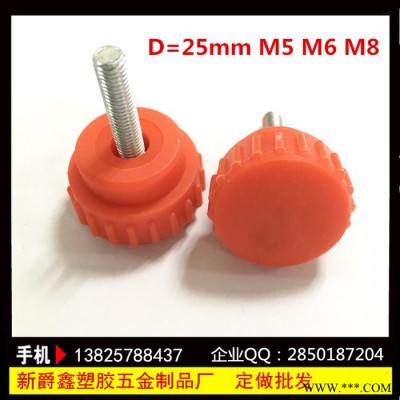 新爵鑫塑料手柄螺丝注塑生产 M6手拧螺丝注塑加工图1