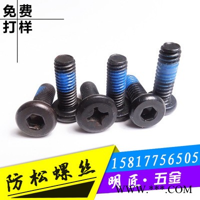 厂家定制加工 家具耐落防松螺丝 碳钢平头不倒边内六角螺丝点胶图3